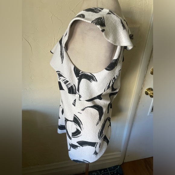 Anthropologie Deletta Pincelada Black White Tunic Top -M- - Picture 3 of 6